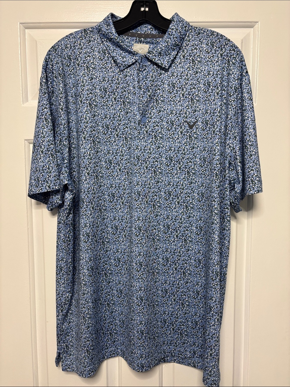 Callaway Men’s Opti-Dri Blue Abstract Print Golf Polo – Size Large